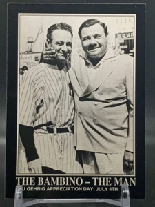 Babe Ruth Lou Gehrig 1992 Megacards Proto Back Version Gehrig Appreciation Day - Picture 1 of 2