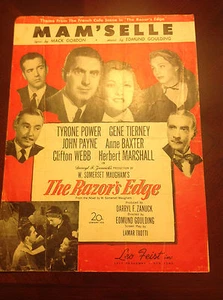 Vintage 1947 Mam'selle from The Razor's Edge Sheet Music See Photos - Picture 1 of 3