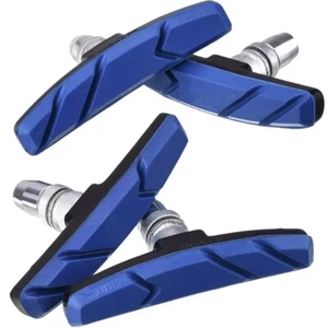 4x (2 Pair) Blue Bike Brake Pads V-Shape Mountain Bicycle Tire Friction Shoes 3" - Picture 1 of 9