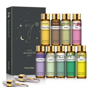 Pure Essential Oil Gift Kit Set 9 x 10ML -for Diffuser, Humidifier,Aromatherapy - Picture 1 of 10