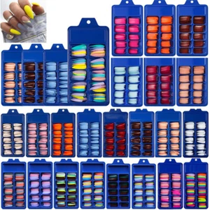240/100pcs Long Fake Nails Acrylic Artificial False Nail Tips Stick on Full Nail - Picture 1 of 148