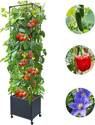 GREEN MOUNT Raised Vegetable Garden Bed Planter Box w/ Trellis & Wheels 67.6'' - Image 1 of 4