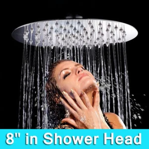 8 inch Round Rain Shower Head Stainless Steel High Pressure Shower Head - Picture 1 of 8