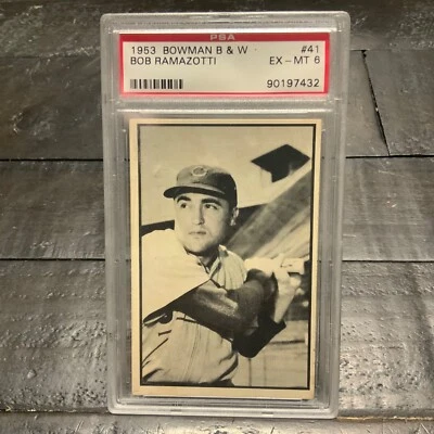 1953 Bowman Black & White Bob Ramazotti #41 *Cubs* PSA 6 EX-MT - Image 1 of 2