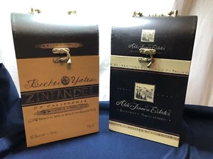 Designer Duel Wine Wine Boxes Empty By Angela Staehling. Beautiful Lot Of 2 - Picture 1 of 13