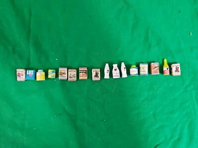 Lote de 16 alimentos en miniatura vintage en caja comestibles casa de muñecas Foto 1 de 4