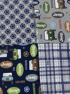 J Is For Jeep Adventure Awaits Riley Blake 4 Pc Cotton Fabric Bundle FQ - Picture 1 of 6