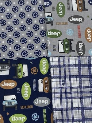 J Is For Jeep Adventure Awaits Riley Blake 4 Pc Cotton Fabric Bundle FQ - Image 1 of 4