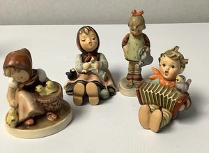Goebel Hummel 4 Figurines Lets sing, Little Gardener, Chick Girl, Happy Pastime - Picture 1 of 9