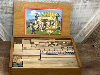 VTG German Wooden Building Block Set, 50's-60's made in West Germany- 84 Pieces - Image 1 of 4