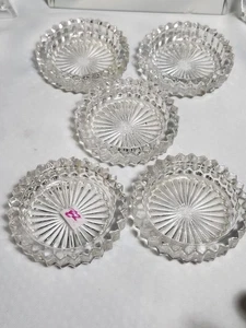 Vintage Glass Coasters Sawtooth Edge Starburst BY Fostoria - Picture 1 of 3