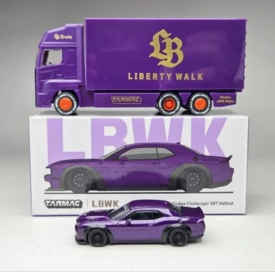 Dodge Challenger SRT Hellcat con camión Tarmac Works 1:64 lb-works Foto 1 de 4