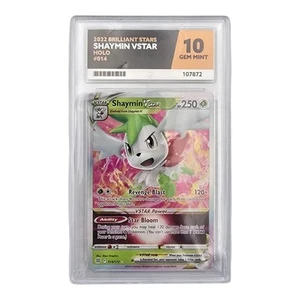 Shaymin VStar 014/172 Brilliant Stars Pokemon Card ACE Graded 10 Mint Slab - Picture 1 of 4