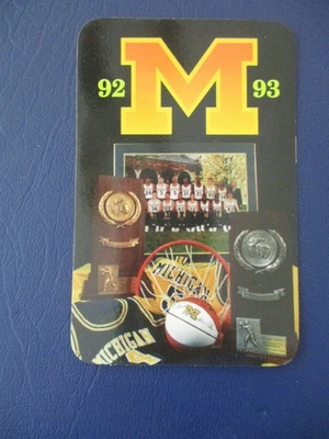 1992-93 UNIVERSITY OF MICHIGAN Pocket Basketball Schedule Fab Five - Image 1 of 2