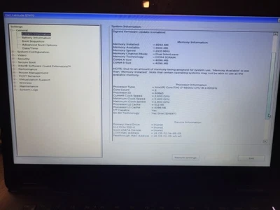Dell Latitude E7470 Laptop Intel Core I7-6600U 2.60 GHz, 8GB Ram - Image 1 of 4