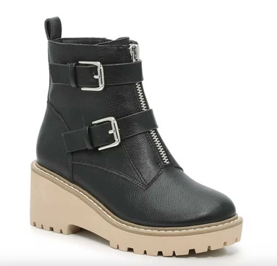 DV by Dolce Vida Fenway Lug Heel Combat Boot Zipper Buckle Girls Youth Sz. 5 NEW - Image 1 of 4