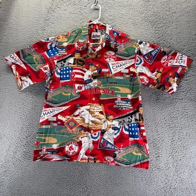 Vintage Reyn Spooner MLB Red Sox Campions 2004 Button Shirt Mens Large All Over - Image 1 of 4