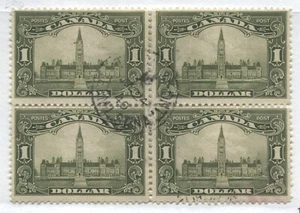 Canada KGV 1929 $1 Parliament block of 4 used - Picture 1 of 1