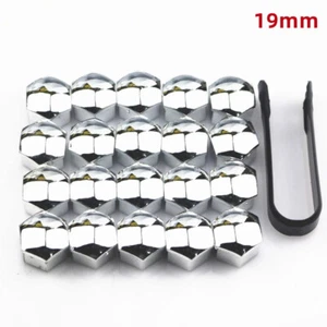 DIY 20x 19mm Car Chrome Wheel Nut Bolt Covers Caps Portect + Remove Tool VP - Picture 1 of 7