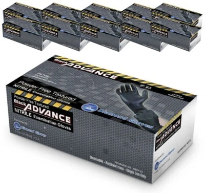 DIAMOND Advance IF63 Nitrile Exam Examination Gloves Thick 6 Mil Black Gloves 1000 Pcs
