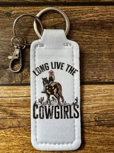 Soporte Bálsamo Labial Blanco Llavero Larga Vida Vaqueras Caballo Favor Cumpleaños RTS - Imagen 1 de 1