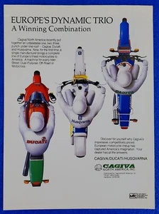 CAGIVA DUCATI HUSQVARNA 1987 - ANNUNCIO STAMPA CROSS STRADA DOPPIO SCOPO OFF ROAD - Foto 1 di 1