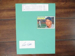 BILL TUTTLE(D-1998) Signed Trimmed Index Card w/8 x 11 Display w/1956 Topps Card - Picture 1 of 6