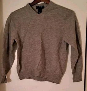 Davis & Squire Extra Fine Merino Wool Sweater Kids Size XL Grey - Picture 1 of 6
