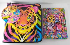 Vintage Lisa Frank NEON TIGER Zipper Organizer 3-Ring Binder NEW + Coloring Book - Picture 1 of 21
