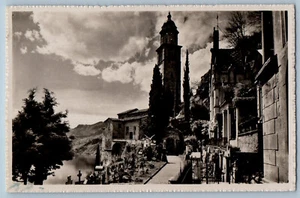 Morcote Lugano Switzerland Postcard Lake Lugano c1930's RPPC Photo Vintage - Picture 1 of 2