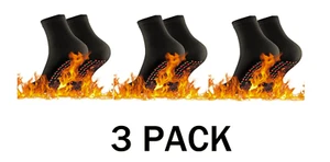 3 Pair Self Heating Tourmaline Socks Heated Socks for Women & Men Black Warm 3PK - Picture 1 of 20