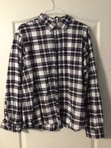 Men’s Black Brown 1826 100% Cotton Plaid Dress Shirt Size XXL Navy, Red & White - Picture 1 of 8