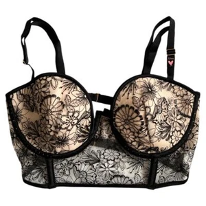 VICTORIA'S SECRET Black Long Line Balconette Bra w/ Tags, 32D - Picture 1 of 6