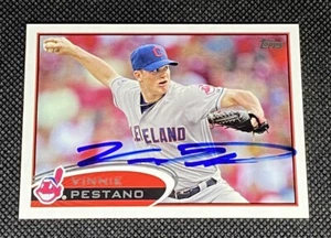 Vinnie Pestano Cleveland Indians Signed Auto 2012 Topps Card #469 ~ COA - Picture 1 of 3