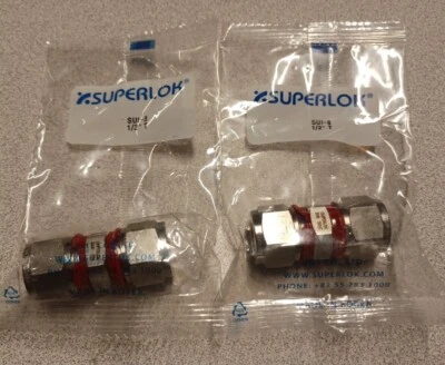 2 Superlok SUI-8 Tube Fittings   1/2” Compression Union Swagelok Ref# SS-810-6 - Image 1 of 4