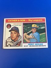 Jim Hegan Mike Hegan 1976 Topps Father & Son #69 Vintage Brewers