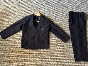 Boys Suit Size 4 Navy Blue Jacket Blazer Pants - Picture 1 of 9