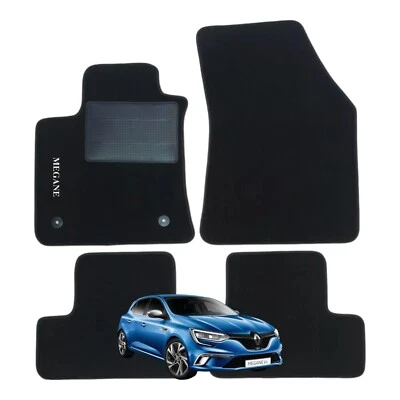 Set Tappeti Moquette Adatti per RENAULT Megane IV dal 2016 - (con 2 Attacchi)