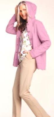 (NEW) BLAIR Everyday Hooded Fleece Jacket 3XL Women's Foxglove Dusty Rose Pink - Image 1 of 3