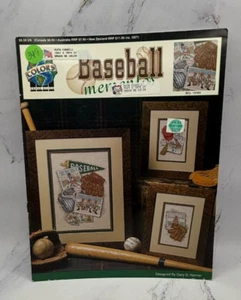 Vintage Baseball Mementos Cross Stitch Patterns True Colors Intl #BCL-10183 1992 - Picture 1 of 3