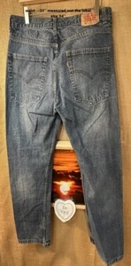 Levi’s 505 regular 16H 33W 28L cotton dark denim jeans boys straight China - Picture 1 of 7