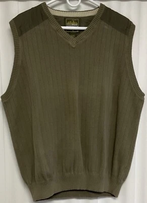 Eddie Bauer Men’s Sweater Vest XXL Green Cotton Hiking.    4413 - Image 1 of 3