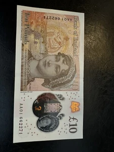 Bank Of England Ten Pounds (£10) Banknote Jane Austen AA 01 Very Rare Circ - Picture 1 of 5