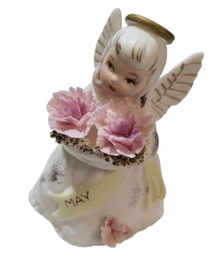 Vintage Lefton Angel Figurine MAY 3332 4-In Porcelain Made in Japan - Picture 1 of 4