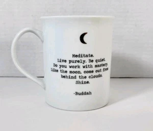 Buddah Meditate Live Purely Be Quiet weiß Tasse Kaffeetasse Fransen Studio Buddha - Bild 1 von 6