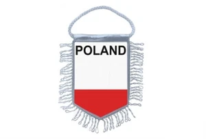 fanion mini drapeau pays voiture decoration pologne polonais polska - Picture 1 of 1