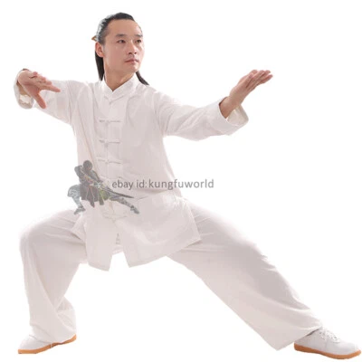 25 Colores Blanco Puños Tai Chi Traje Kung Fu Wing Chun IP Hombre Artes Marciales Uniforme Foto 1 de 4