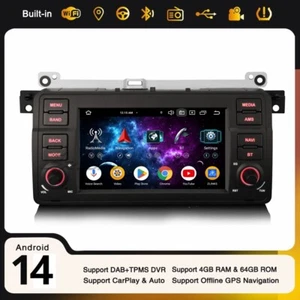 Android 14 Autoradio Navi 64GB DAB+ Carplay DSP WiFi BMW 3er E46 Rover 75 MG ZT - Imagen 1 de 24