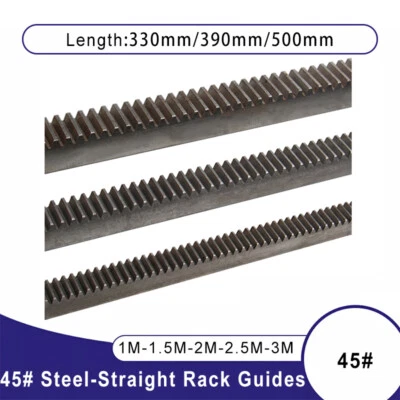 1M/1.5M/2M/2.5M/3M 45# Diente de acero Engranaje Rack Piñón CNC Plasma Router 330~500 mm Foto 1 de 4