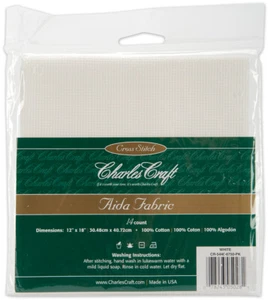 Charles Craft Gold Standard Aida 14 Count 12"X18"-White - Picture 1 of 1